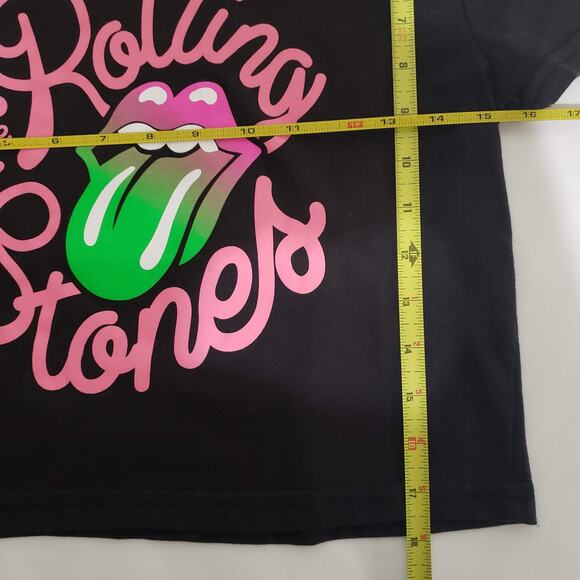 NEW!! Rolling Stones Girls Juniors SIZE XL Short Sleeve Black Crop Top Festival - Picture 8 of 9
